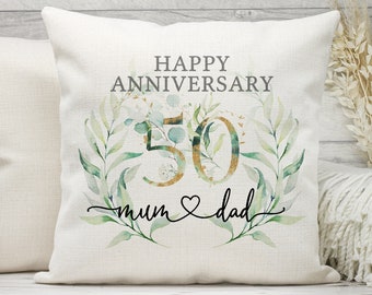 Anniversary cushion | Etsy Shop Golden Anniversary Pillow Cases