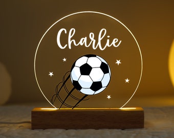 Personalised LED Football Lamp, Football Night Light Gift