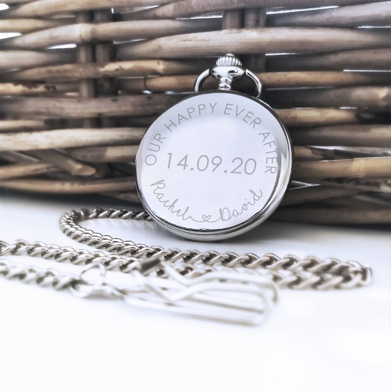 Personalised Engraved Pocket Watch Bride to Groom Gift Groom Etsy