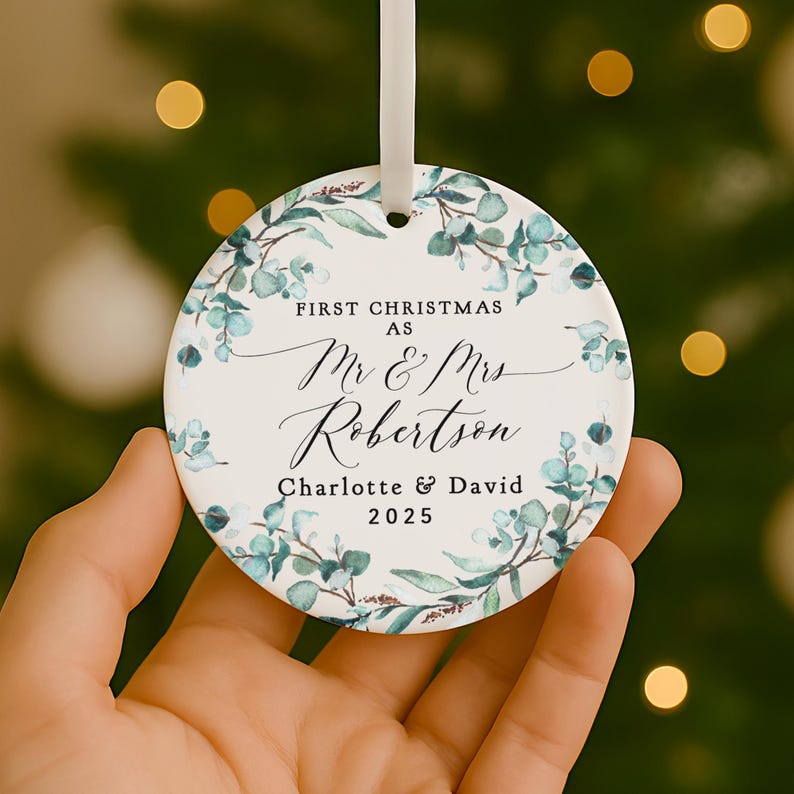 First Christmas Married Ornament, Mr & Mrs First Christmas Ornament, Married Christmas Keepsake, 1st Christmas Gifts, 1st Christmas Bauble image 7