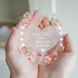 Personalised Lucky Horseshoe Couple Gift, Mr & Mrs Present, Horse Gifts, Married Gifts, Wedding Decoration Ornament, Engagament Gifts