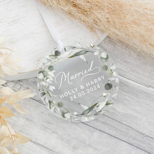 Cadeau de mariage personnalisé, Cadeau pour les mariés, Cadeau souvenir de mariage, Cadeau Mr et Mme, Acrylique givré, Souvenir spécial date