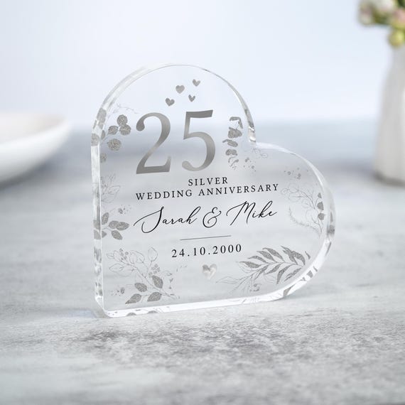 Handmade Personalised Silver Wedding Anniversary Card - 25th ...
