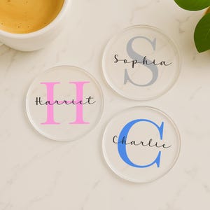 Personalised Initial Coaster, Name Coaster, Birthday Gift, Drinks Coaster, Gifts for Office