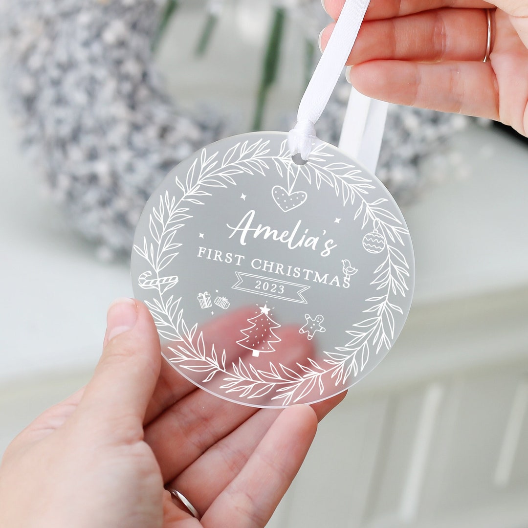 Personalised Babys First Christmas Decoration, Baby's 1st Christmas