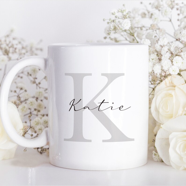 Personalised Initial Mug Custom Name Mug Subtle Initial and Etsy UK