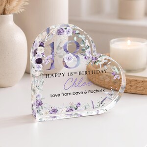 Personalised Happy 18th Birthday Gift Plaque, Birthday Gift For Her, 18th Birthday Gifts, Floral 18th Gift, Gifts for 18th Birthday image 3