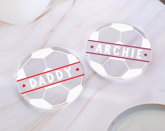 Personalised Football Coaster, Football Gifts, Daddy Coaster, Kids Coaster, Father's Day Gifts, Daddy Grandad Gifts, Sport Gifts