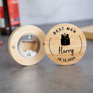 Personalised Groomsman Bottle Opener, Groomsman Best Man Bottle Opener, Groomsman Usher Gifts, Best Man Beer Gifts, Wedding Thank You Gifts image 1