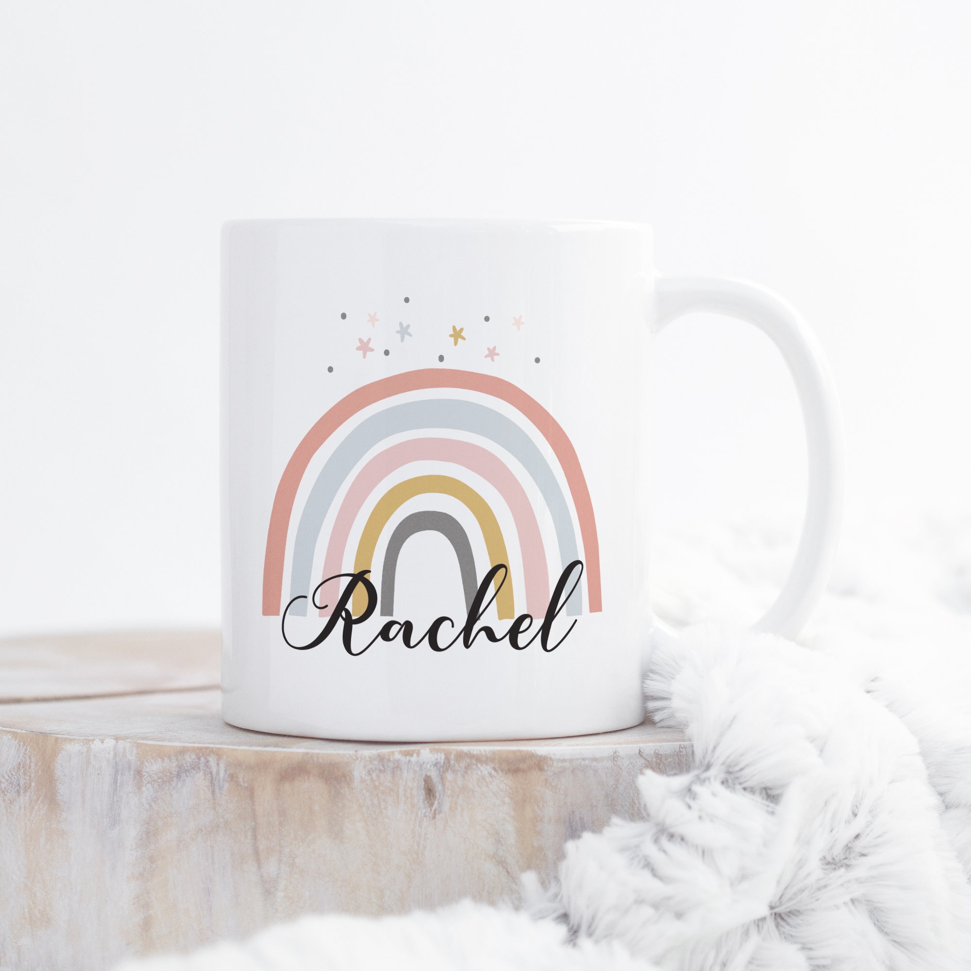 Personalised Rainbow Mug Watercolour Rainbow Mug Rainbow Etsy