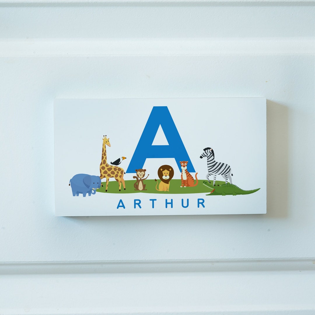 Infant Entry Sign Personalised Baby Door Sign, Kids Door Sign, Safari Animal Sign, Baby ...