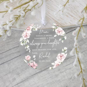 Cadeau personnalisé pour la mère de la mariée, Acrylique givré, Cadeau pour les parents de la mariée, Cadeaux de la mariée, Cadeaux pour le jour du mariage, Cadeaux de remerciement