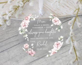 Personalised Mother of the Bride Gift, Frosted Acrylic, Parents of the Bride Gift, Gifts from Bride, Wedding Day Gifts, Thank You Gifts