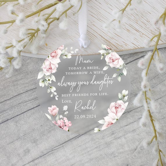Personalised Mother of the Bride Gift, Frosted Acrylic, Parents of