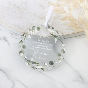 Regalo para la madre de la novia, acrílico esmerilado, regalo para la mamá de la novia, regalos de la novia, regalos para el día de la boda, regalos de la novia, regalo especial para mamá con cita