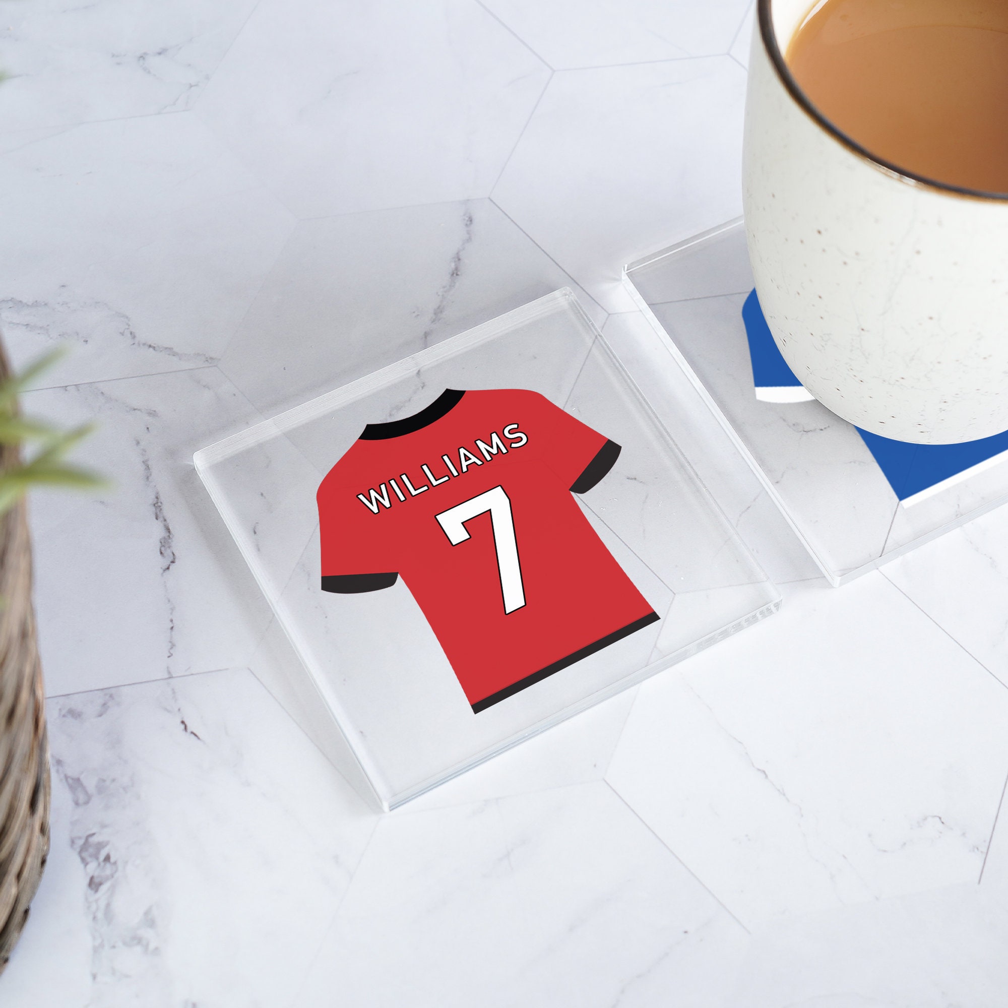 Personalized Football Shirt Coaster, Football Gifts, Daddy Coaster, Kids Coaster, Father's Day Gifts, Daddy Grandad Gifts, Sport Gifts