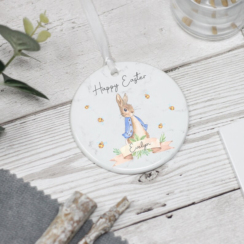 Easter Decoration Keepsake Ceramic Easter Rabbit Gift Baby/'s First Easter Decoration 1st Easter Keepsake Personalised Easter Decoration