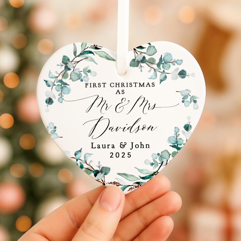 First Christmas Married Ornament, Mr & Mrs First Christmas Ornament, Married Christmas Keepsake, 1st Christmas Gifts, 1st Christmas Bauble image 4