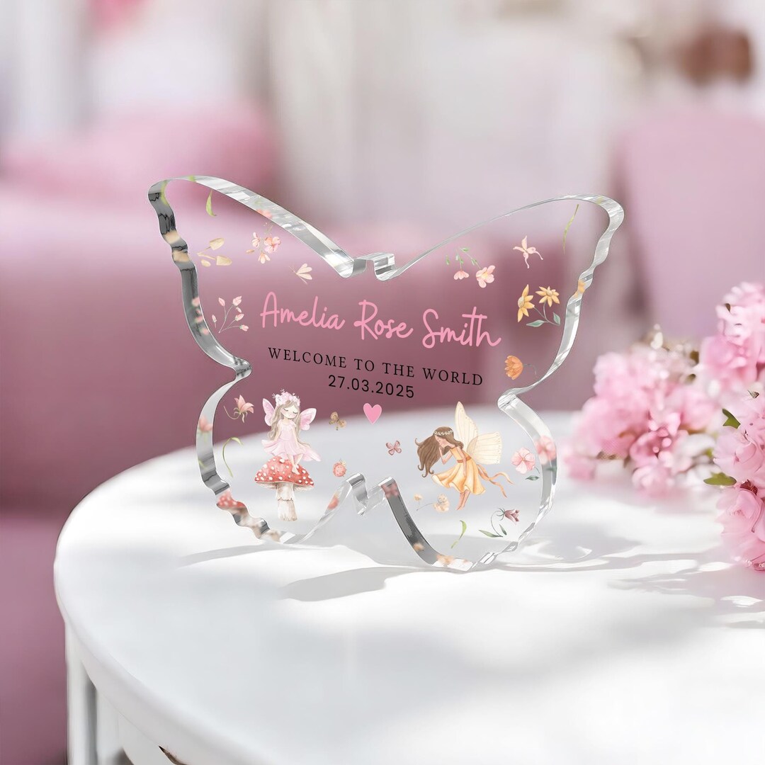 Personalised New Baby Girl Gift, Welcome to the World Plaque, New Baby ...