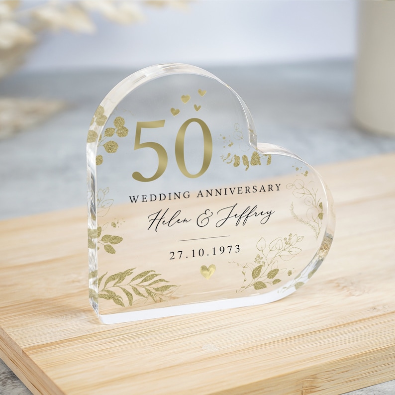 Glasaufsteller zur Goldenen Hochzeit