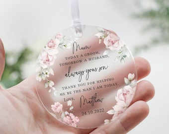 Mother of the Groom Gift, Frosted Acrylic, Groom to Mother, Gifts from Groom, Wedding Day Gifts, Mum of Groom Gifts, Father of Groom Gifts