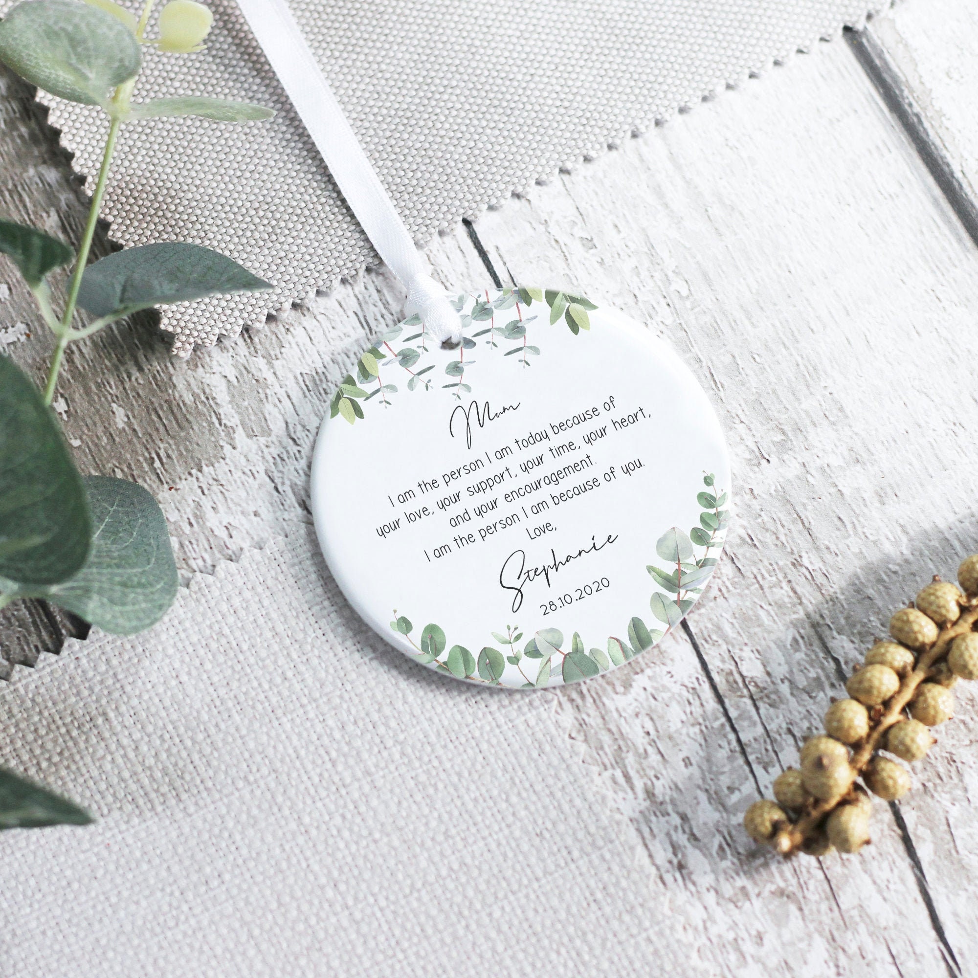 Personalised Mother of the Bride Keepsake Quote, Because Of You Quote…