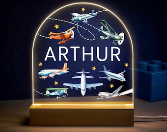 Personalised LED Airplane Light, Kids Night Light, Aeroplane Gifts, Birthday Gift for Boys/Girls