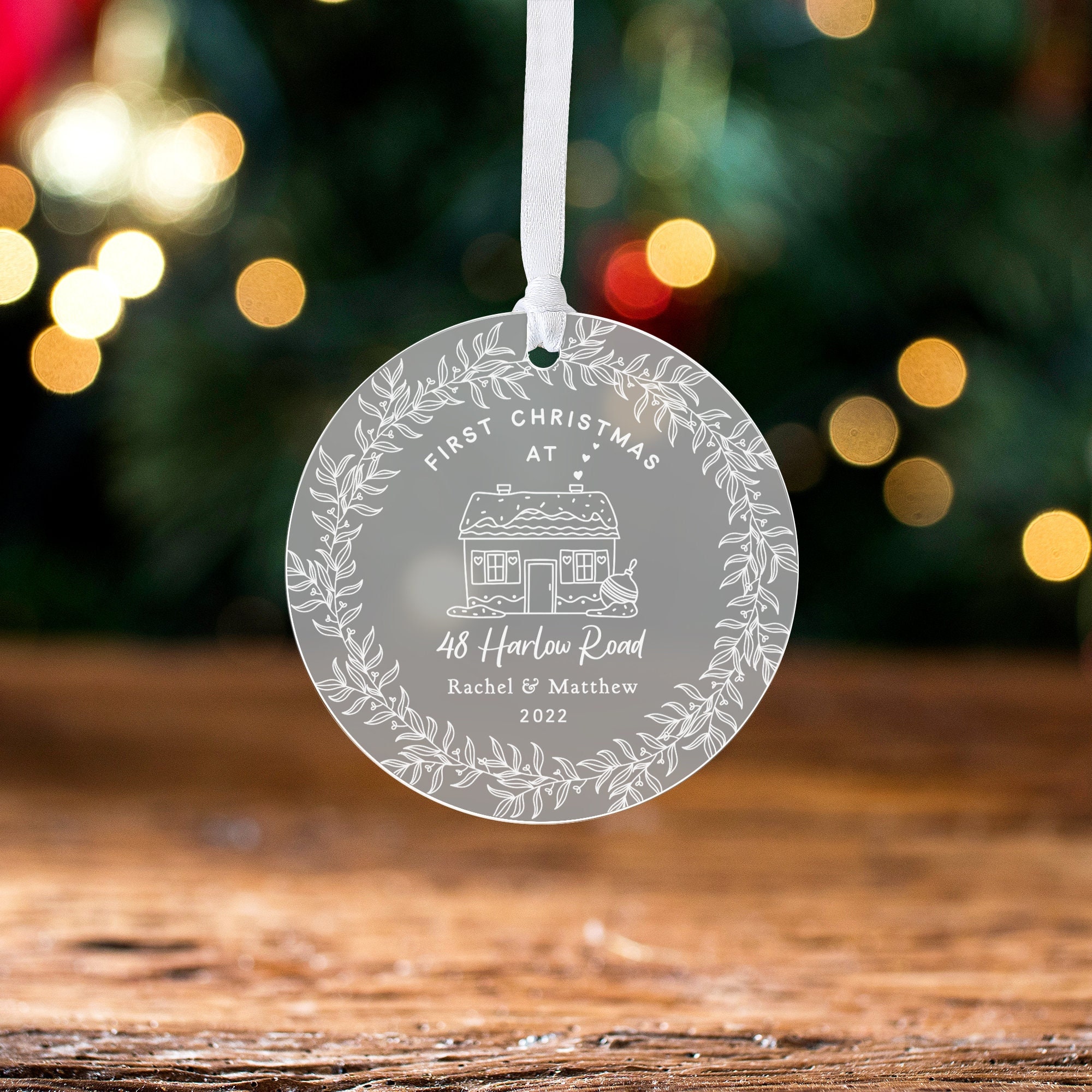 Personalised First Christmas in New Home Gift Frosted Acrylic - Etsy UK