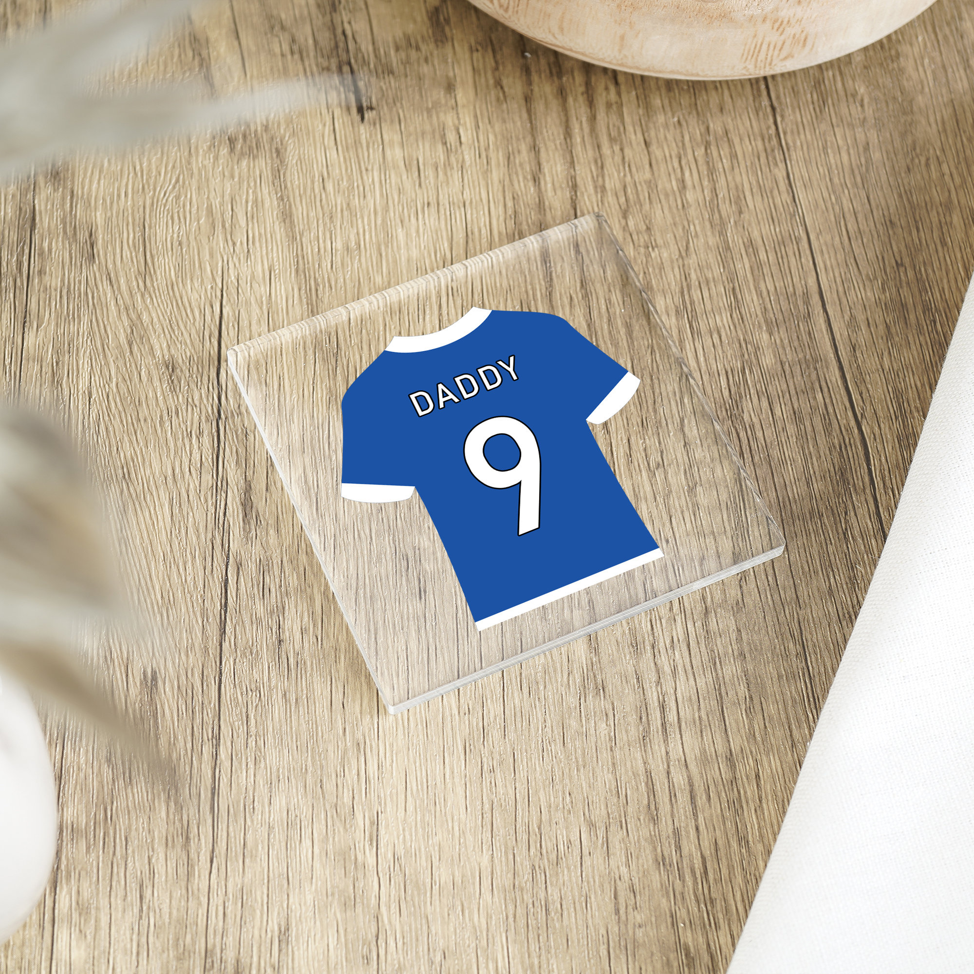 Personalized Football Shirt Coaster, Football Gifts, Daddy Coaster, Kids Coaster, Father's Day Gifts, Daddy Grandad Gifts, Sport Gifts