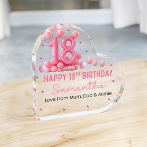 Personalised Happy 18th Birthday Gift Plaque, Birthday Gift for Her ...