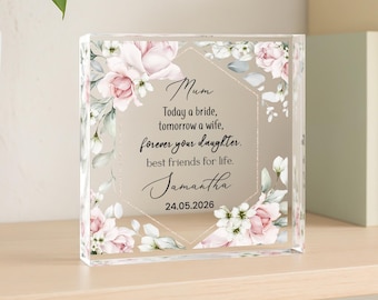 Personalised Thank You Mother of the Bride Gift Plaque, Gifts for Mother of Bride on Wedding Day