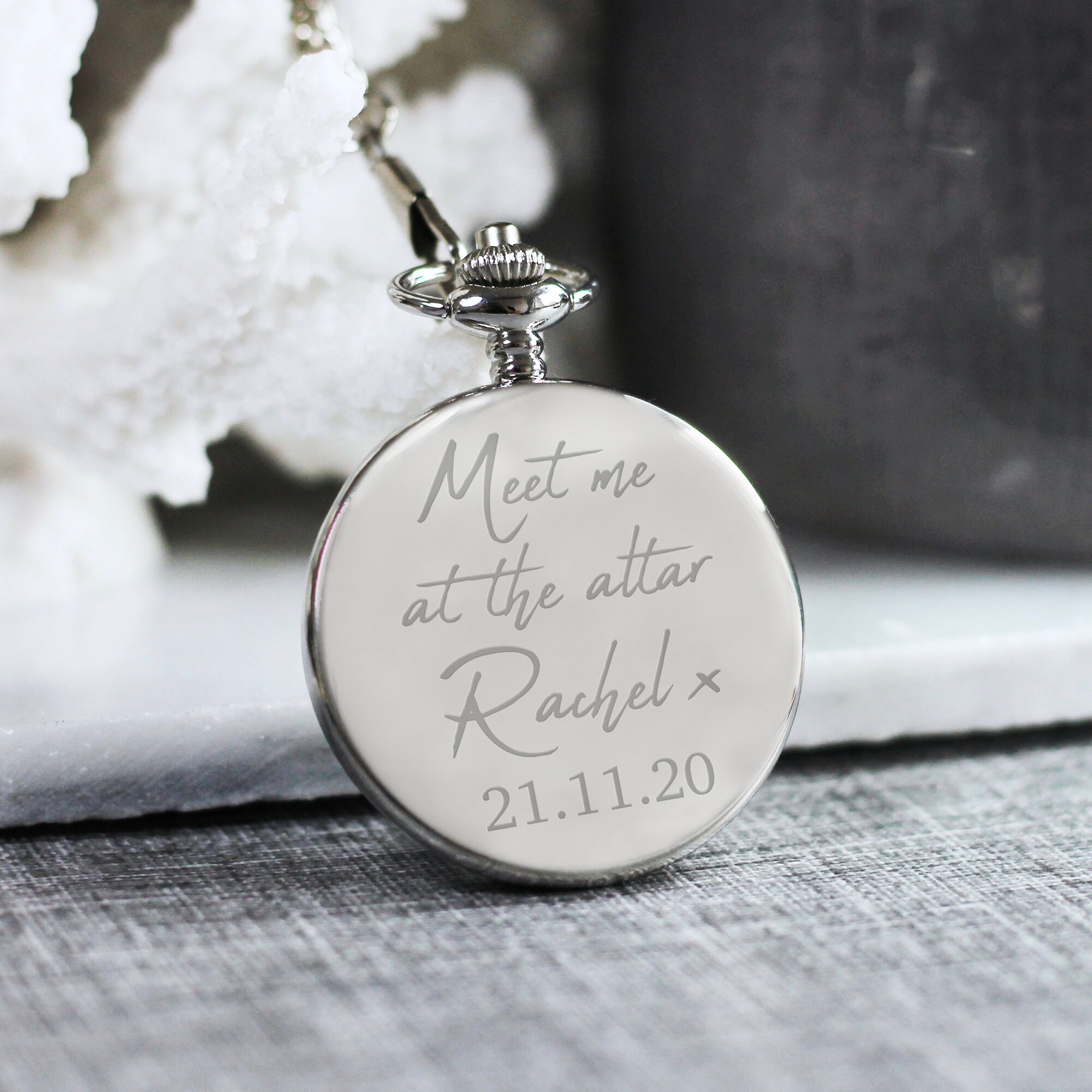 Personalised Engraved Pocket Watch Bride to Groom Gift Meet Etsy