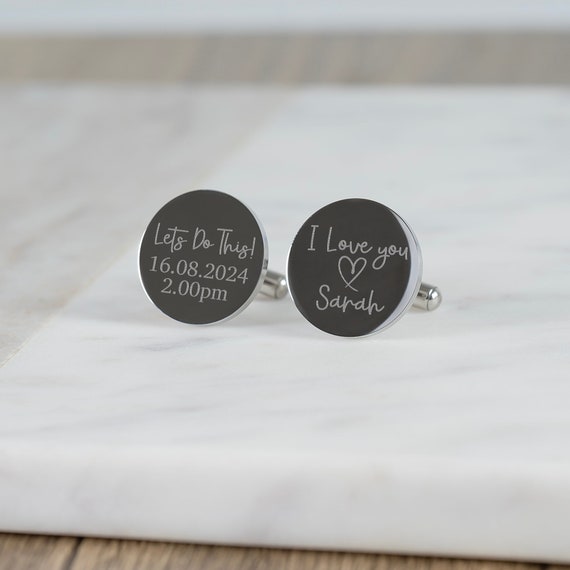 Personalised Engraved Groom Cufflinks, Lets Do This Cufflinks, Bride to Groom Gift, Groom Cufflinks, Engraved Wedding Cufflinks