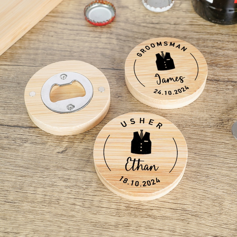 Personalised Groomsman Bottle Opener, Groomsman Best Man Bottle Opener, Groomsman Usher Gifts, Best Man Beer Gifts, Wedding Thank You Gifts image 2