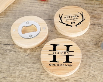 Personalised Groomsman Bottle Opener, Groomsman Gift, Best Man Gift, Beer Gift, Wedding Thank You Gift, Wooden Bottle Opener