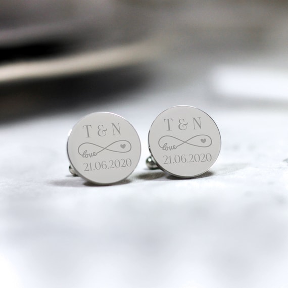 tie clip personalized cufflink custom date infinity cufflinks any text cufflinks custom wedding cufflinks always and forever cufflinks
