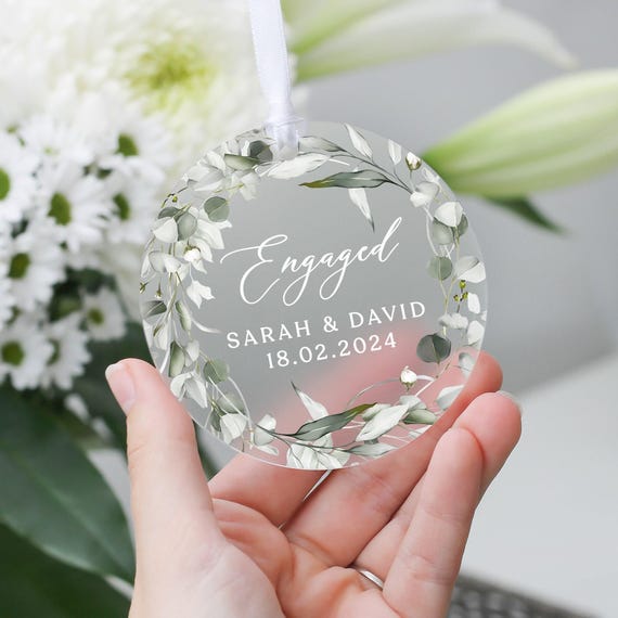 Personalised Engagement Gift, Engaged Gift, Engagement Keepsake Gift, Special Date Gift, Frosted Acrylic, Special Date Keepsake
