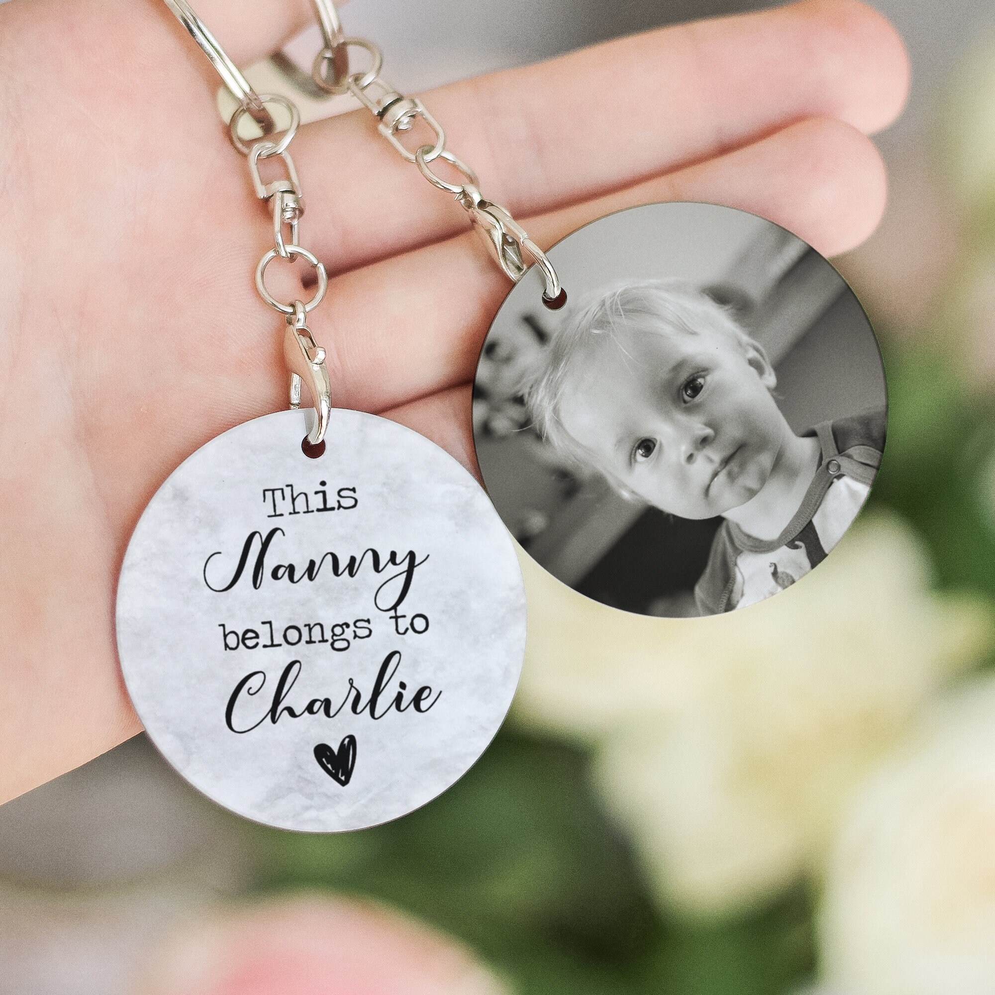 Personalised New Baby Keyring Double Sided Photo Keyring Etsy Australia
