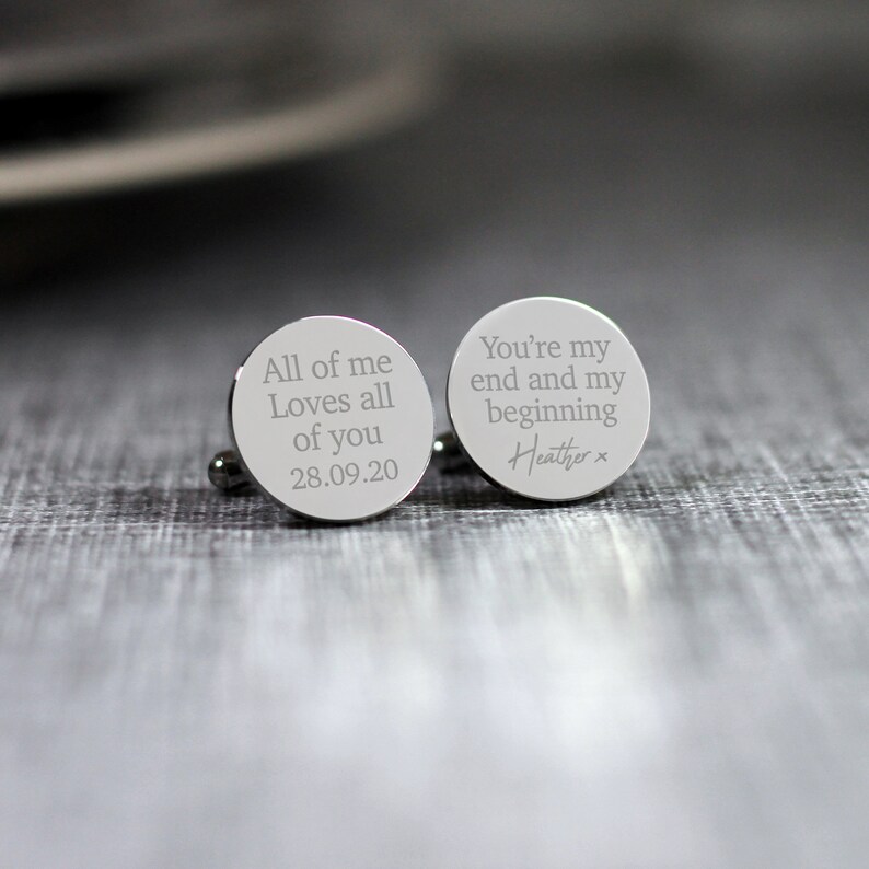 Personalised Engraved Cufflinks Your Custom Cufflinks Design Etsy UK
