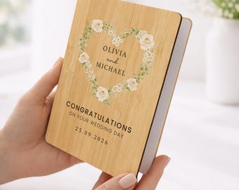 Personalised Congrats Wedding Card, Gift for Married Keepsake Wooden Card, Mr & Mrs Card