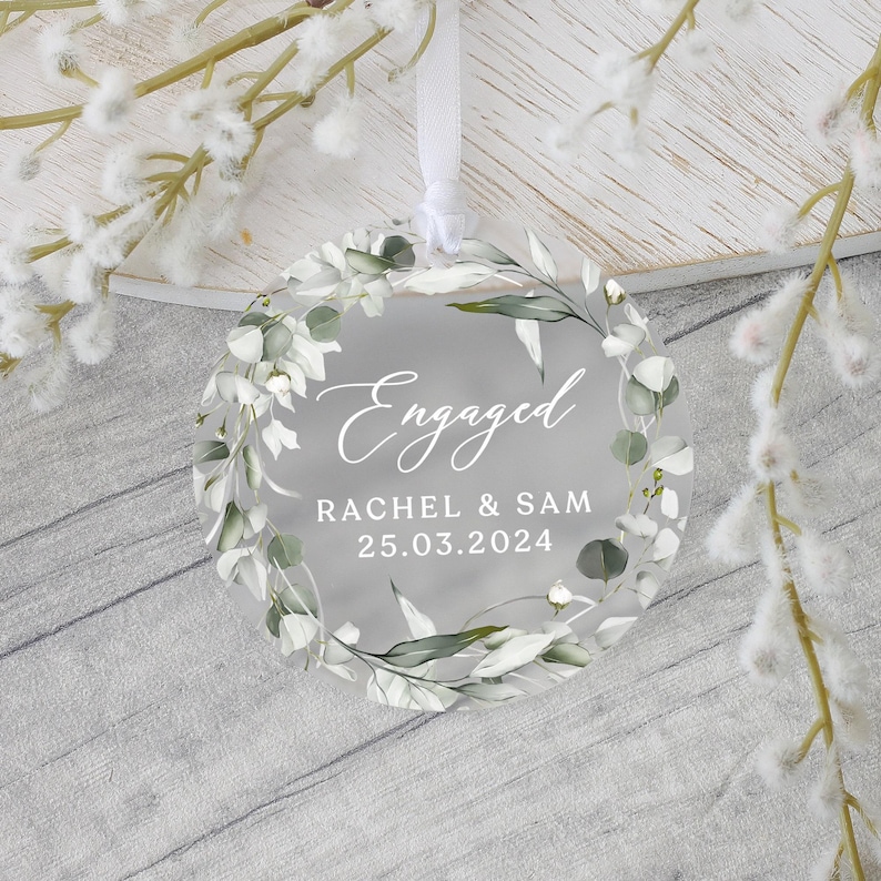 Personalised Engagement Gift, Engaged Gift, Engagement Keepsake Gift, Special Date Gift, Frosted Acrylic, Special Date Keepsake image 5