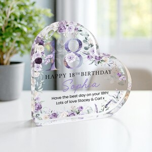 Personalised Happy 18th Birthday Gift Plaque, Birthday Gift For Her, 18th Birthday Gifts, Floral 18th Gift, Gifts for 18th Birthday image 6