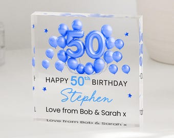 Personalised Happy 50th Birthday Gift For Him, 1975 Birthday Gift, 50th Gifts, Born in 1975 Keepsake Plaque, Funny Birthday Gifts