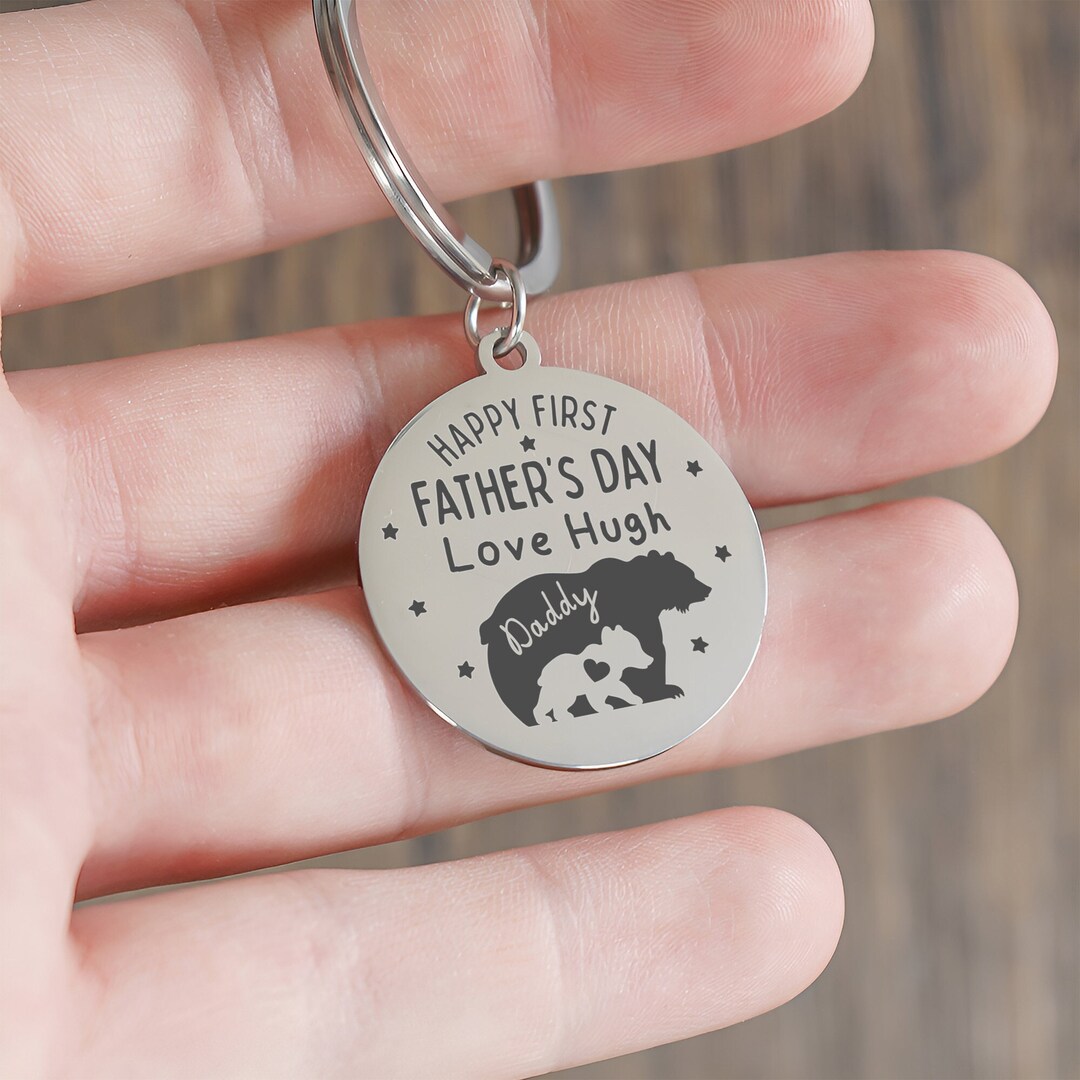 Personalised Engraved First Father's Day Keyring, 1st Father's Day