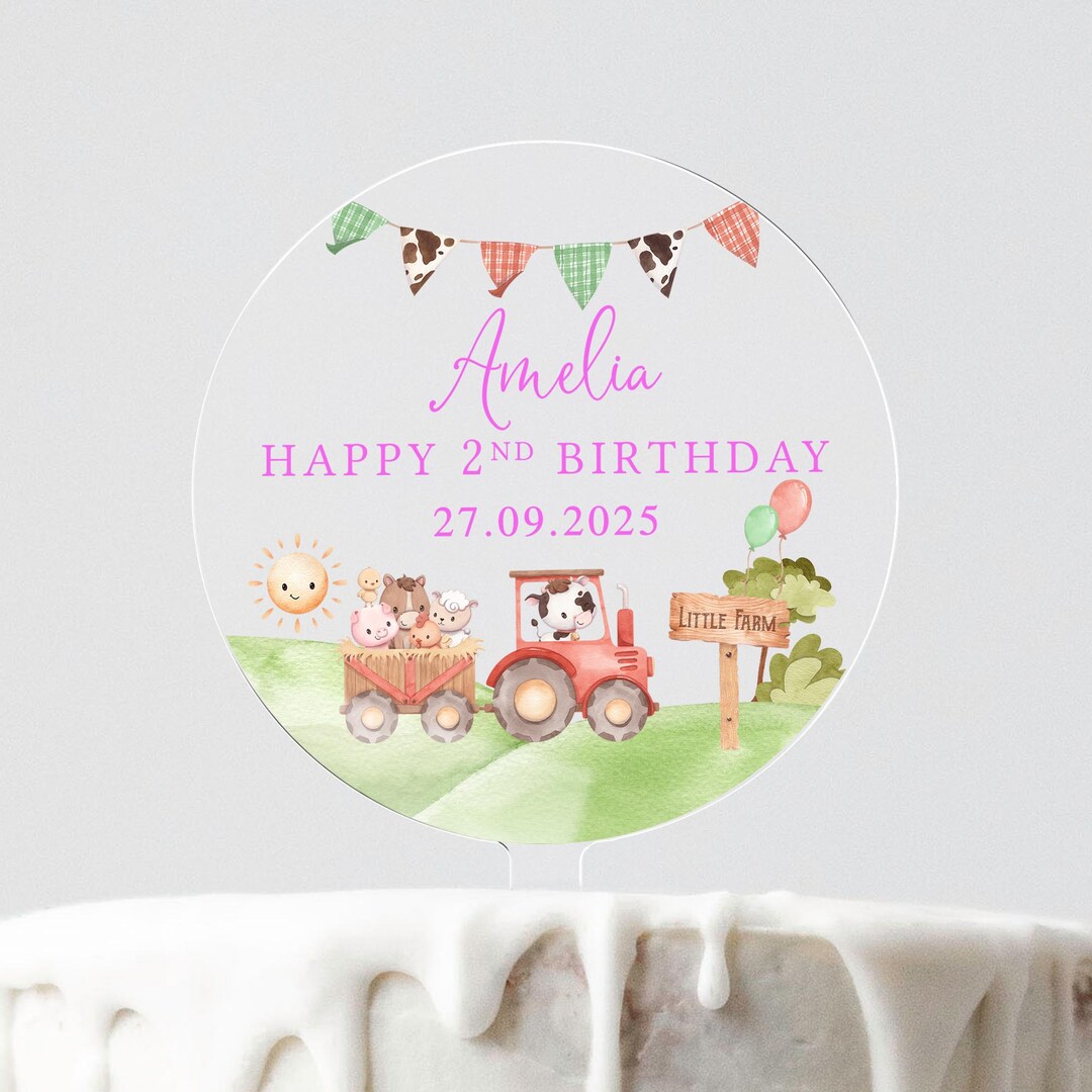 2nd Birthday Cake Topper, Second Birthday Cake Topper, Kids Birthday ...