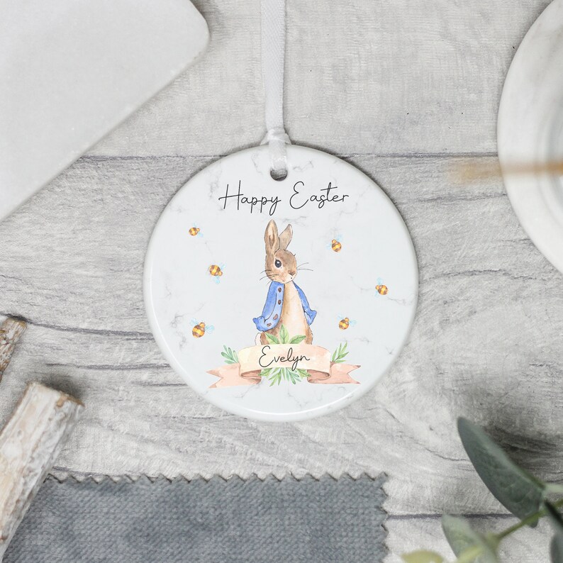 Easter Decoration Keepsake Ceramic Easter Rabbit Gift Baby/'s First Easter Decoration 1st Easter Keepsake Personalised Easter Decoration