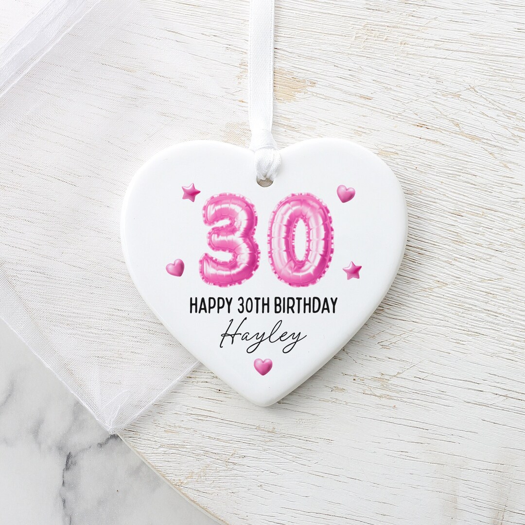 Personalised Happy 30th Birthday Gift, Birthday Gift for Her, Ceramic ...