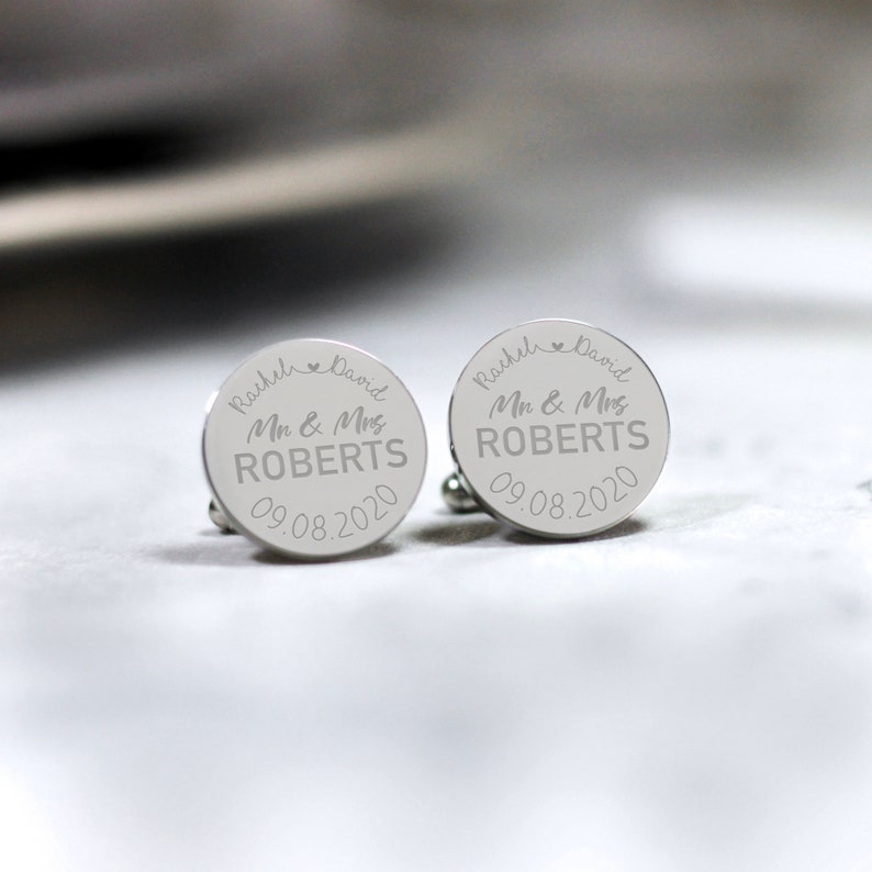 Personalised Engraved Bride to Groom Cufflinks Custom Wedding Etsy