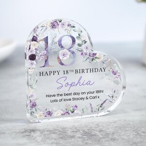 Personalised Happy 18th Birthday Gift Plaque, Birthday Gift For Her, 18th Birthday Gifts, Floral 18th Gift, Gifts for 18th Birthday image 4