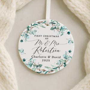 First Christmas Married Ornament, Mr & Mrs First Christmas Ornament, Married Christmas Keepsake, 1st Christmas Gifts, 1st Christmas Bauble image 3